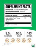 BulkSupplements Poudre de betterave bio, bol, parfaite dans les recettes nourrissantes.