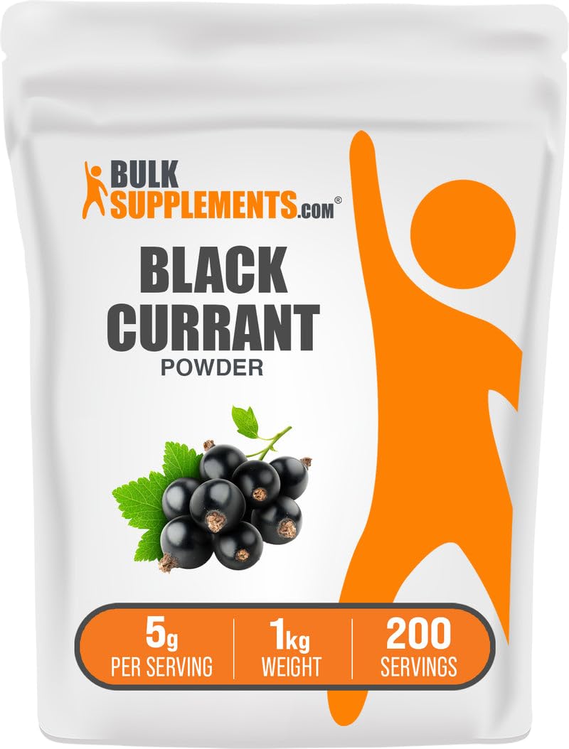 BulkSupplements Poudre cassis air séchée, idéale pour smoothies riches et naturels