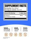 BulkSupplements Poudre citrate de potassium, texture fine pour dissolution rapide.