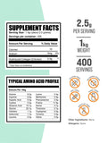 Poudre Collagène BulkSupplements – doseur intégré pour mesurer facilement la dose recommandée.