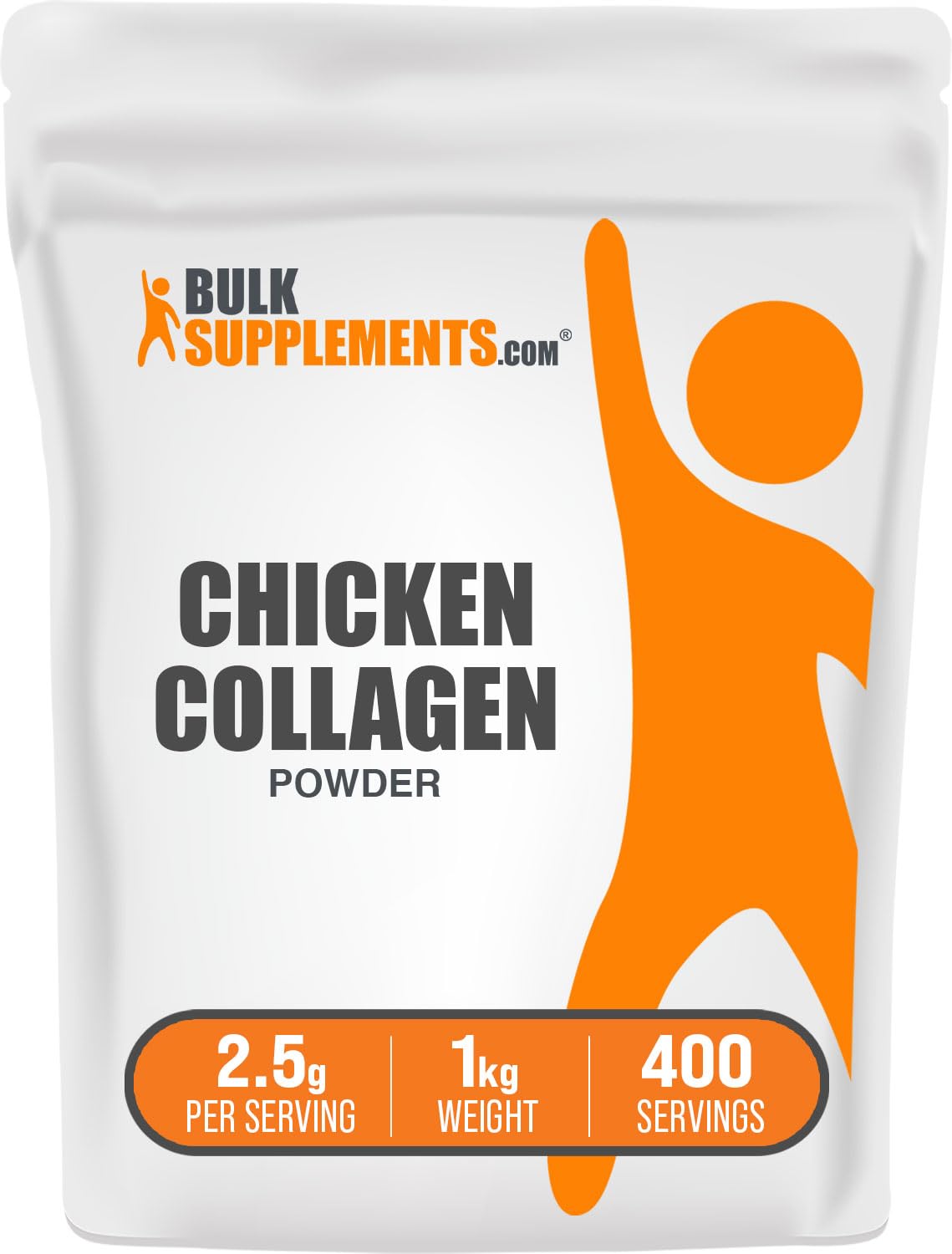 Collagène de poulet BulkSupplements – emballage neutre prêt à ajouter à votre routine.