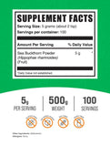 Poudre d’Argousier BulkSupplements idéale pour smoothies et jus.