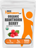 BulkSupplements Poudre d'extrait baie d'aubépine biologique: nutriments naturels pour le quotidien.