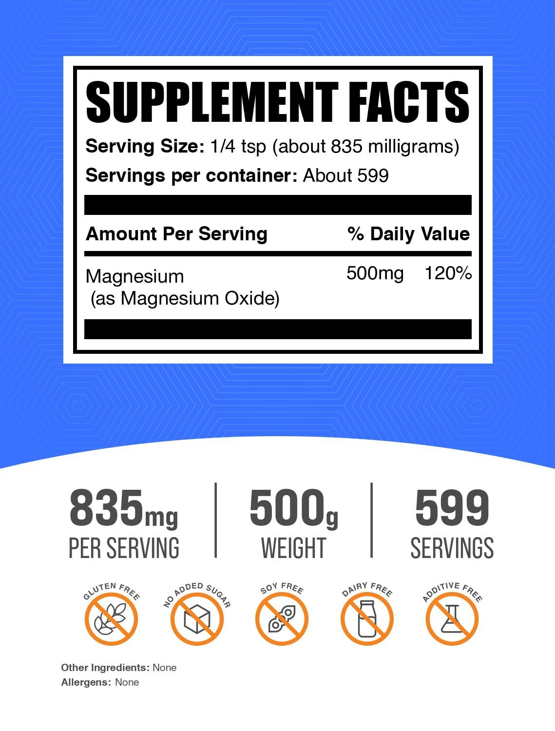 BulkSupplements mesure-cuillère poudre oxydes-magnésium, dosage pratique pour smoothies
