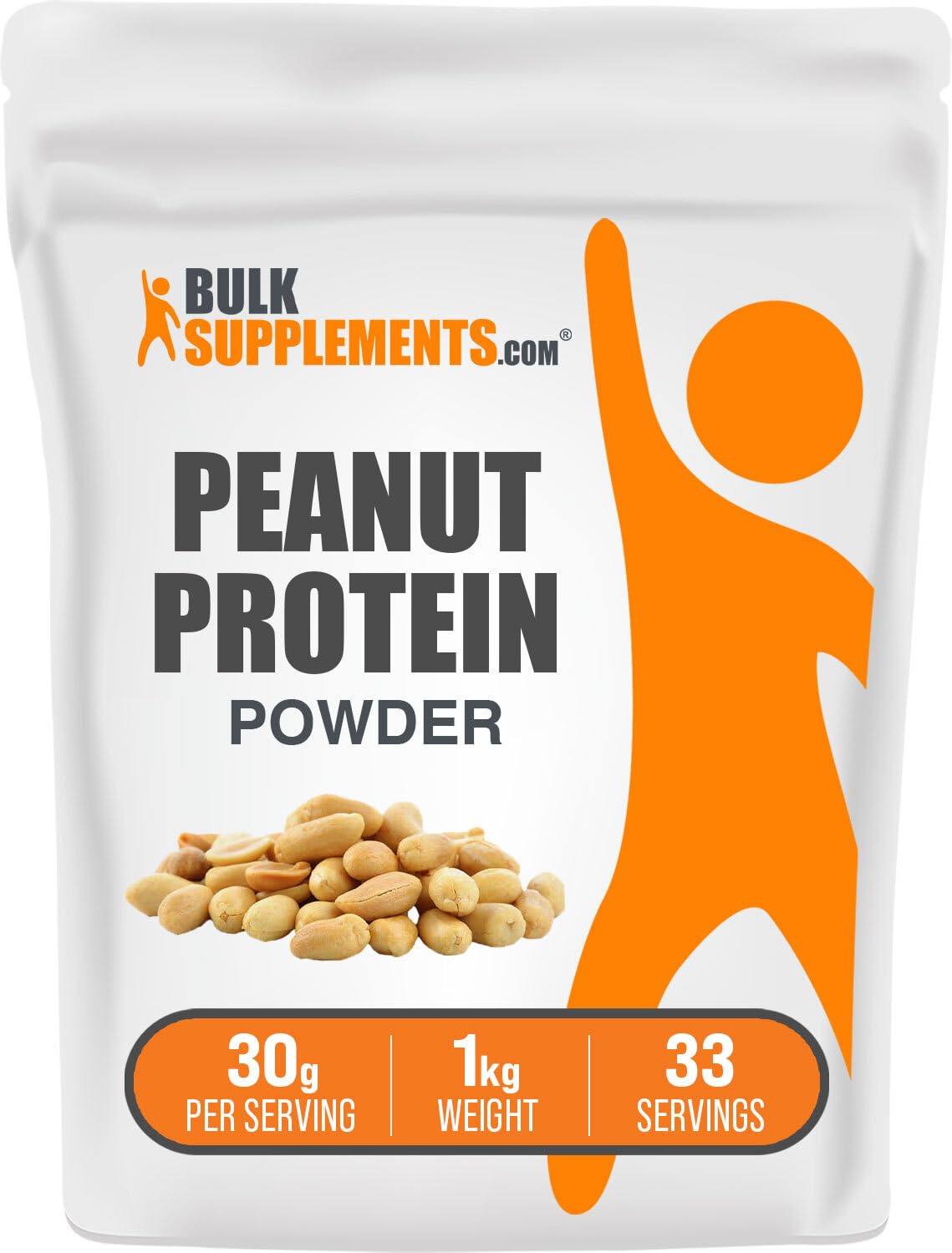 BulkSupplements Poudre protéine cacahuète 1 kg, source pratique de protéines.