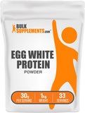 BulkSupplements Protéine de blanc d'œuf en poudre dans emballage 1 kg, pratique pour shakes