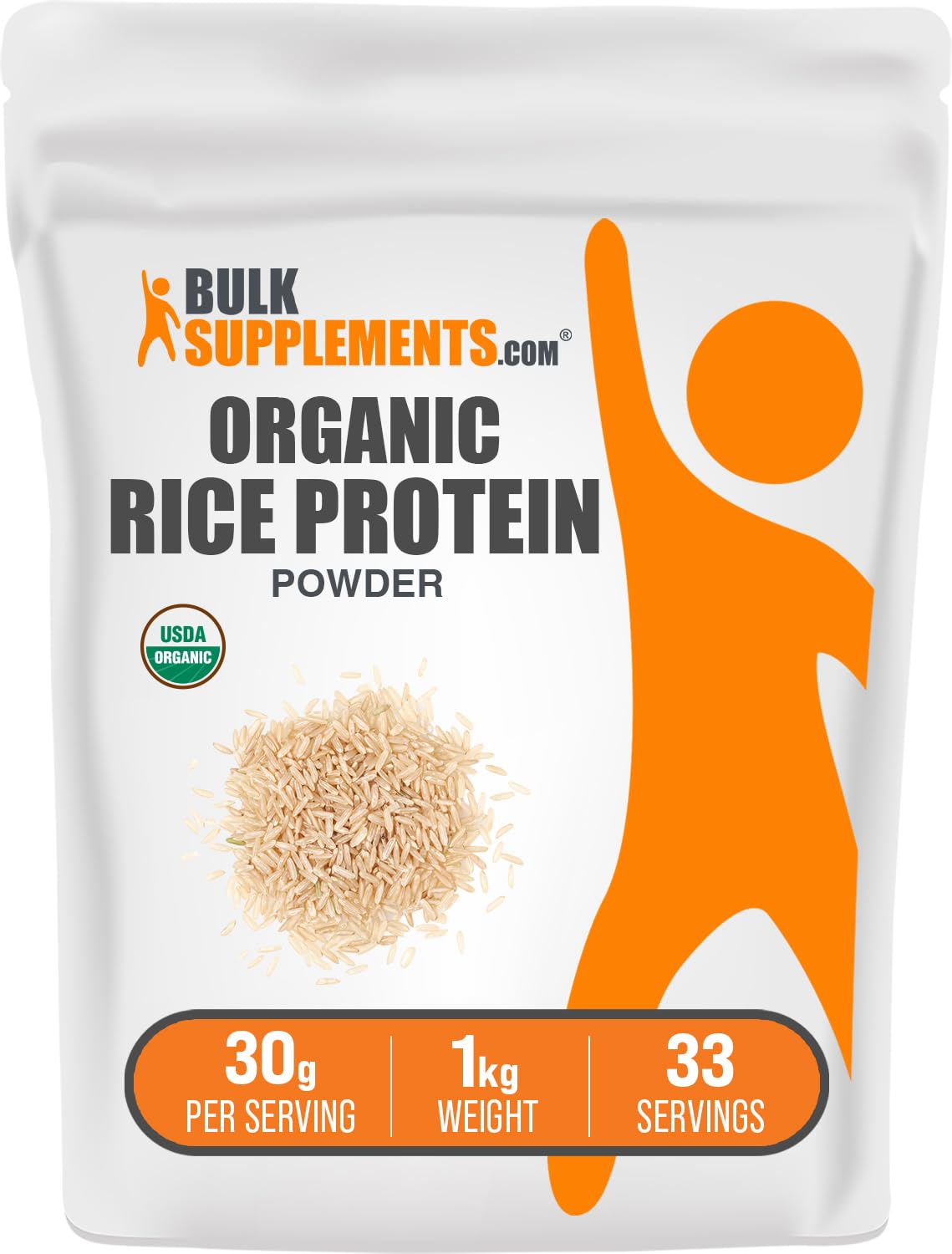 Protéine de riz biologique BulkSupplements en poudre sans saveur prête pour smoothies