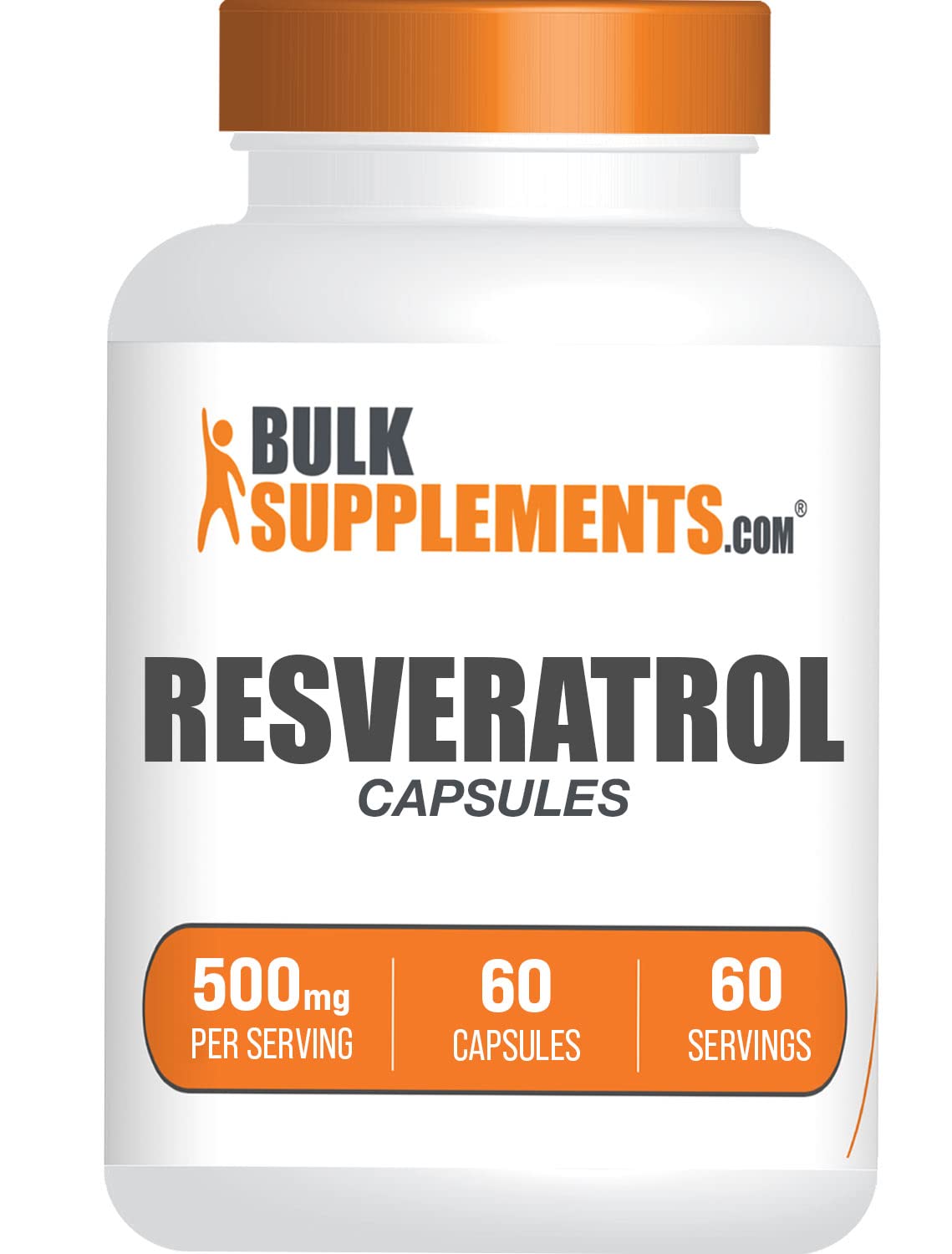 BulkSupplements résveratrol capsules dans une bouteille, soutien antioxydant quotidien.