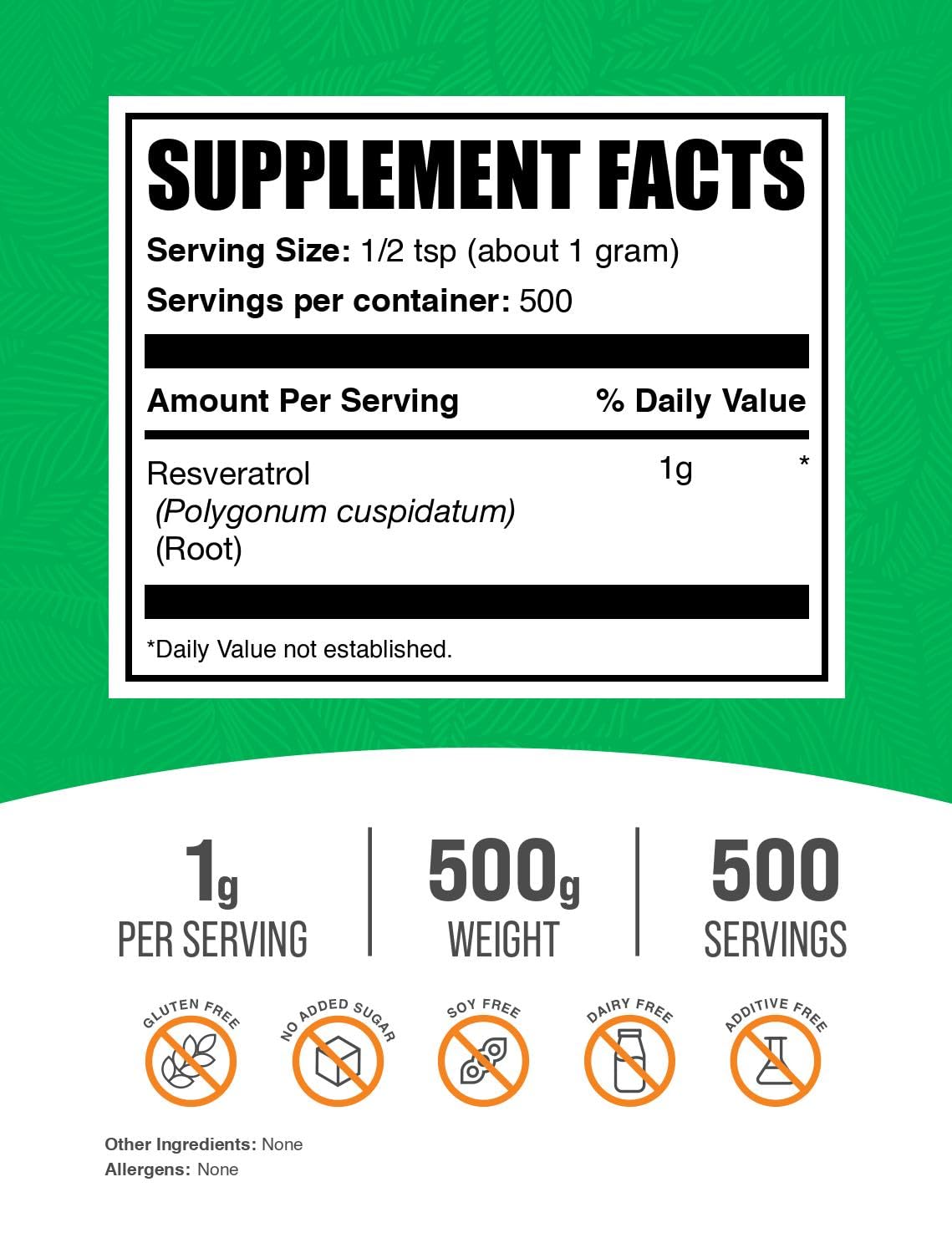 BulkSupplements Poudre de résvératrol – emballage pratique pour routine quotidienne
