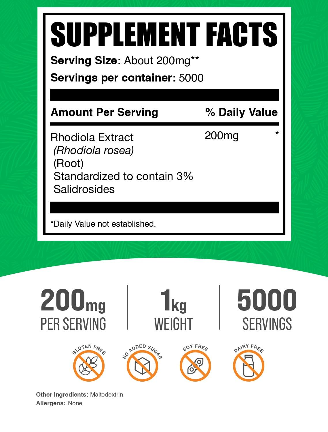 Rhodiola Extrait BulkSupplements, texture fine idéale pour dosage précis.