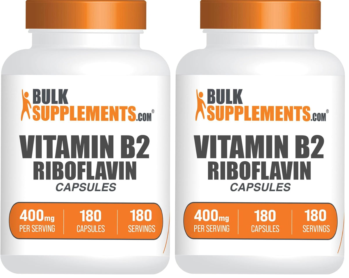 BulkSupplements Riboflavine 400 mg : capsules en bouteille, pratique pour routine quotidienne