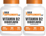 BulkSupplements Riboflavine 400 mg : capsules en bouteille, pratique pour routine quotidienne