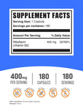 BulkSupplements Riboflavine 400 mg : capsules faciles à prendre, intégration simple au quotidien