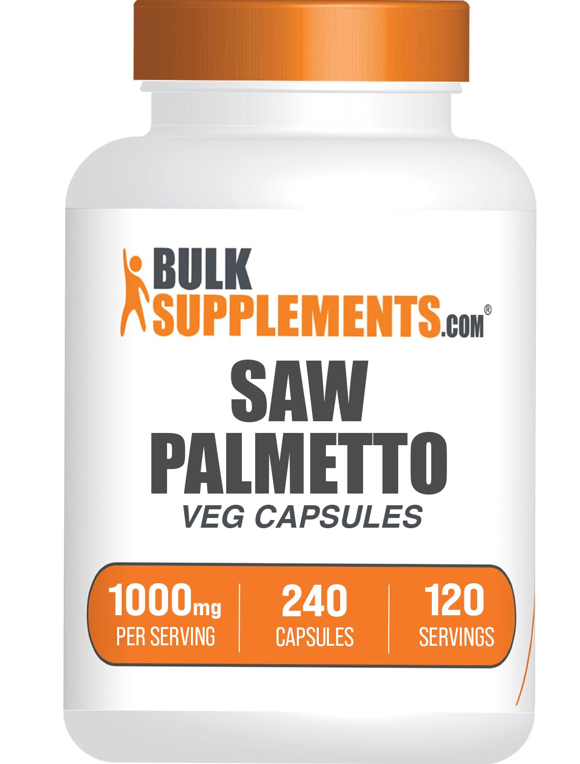BulkSupplements Extrait Serenoa repens en capsules dans une bouteille pratique.