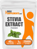 BulkSupplements Stevia Extrait, poudre fine, édulcorant sans calories pour pâtisserie