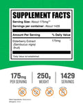 Doseur illustrant la dose recommandée de poudre de sureau BulkSupplements