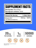 BulkSupplements vitamine B12 poudre usage quotidien — aide énergie et métabolisme.