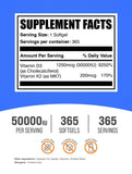 Gélules Bulksupplements D3/K2, dosage quotidien pratique pour compléter vos apports.