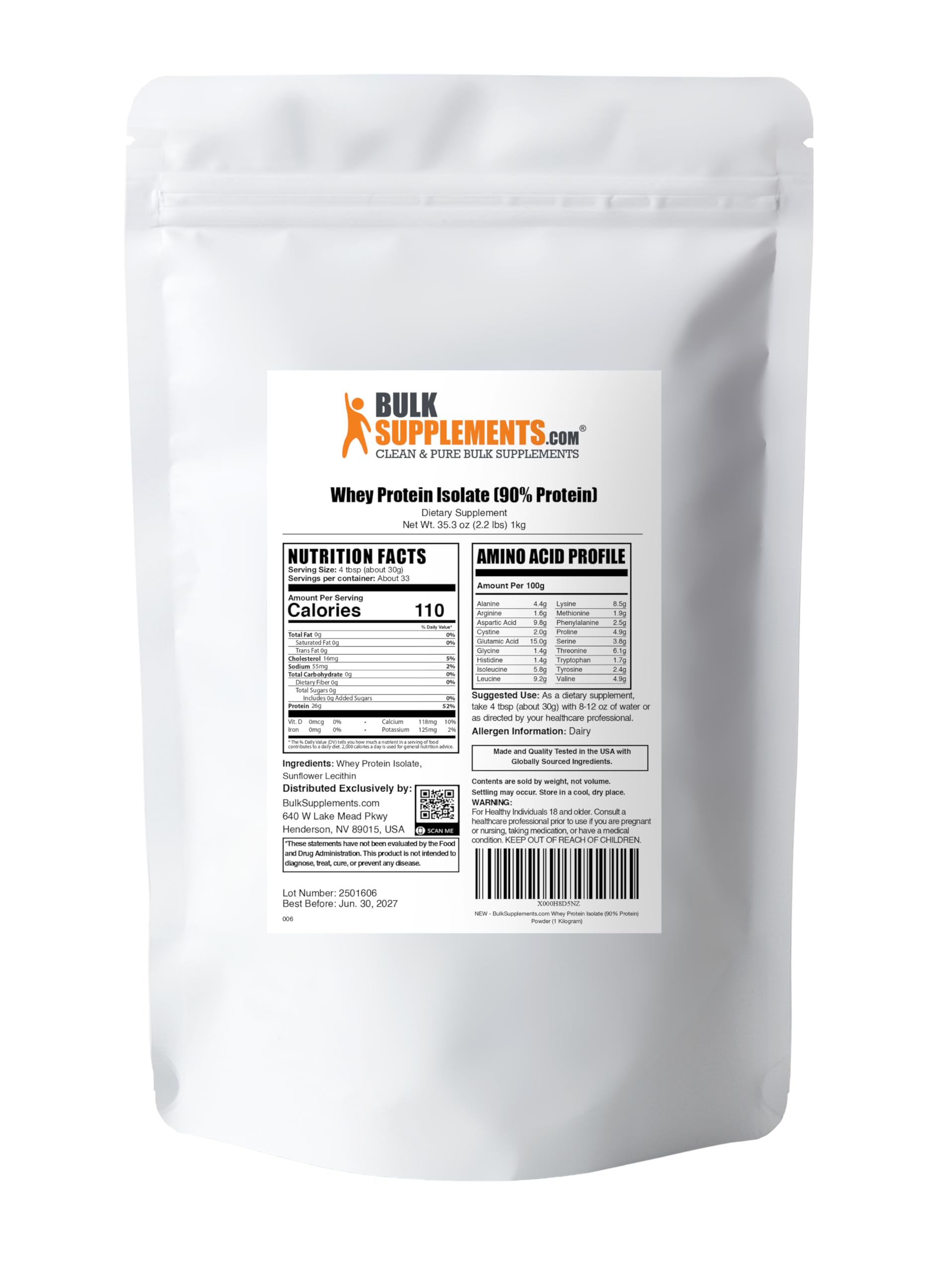 BulkSupplements Whey Protein Isolate, utilisation polyvalente en shakes et recettes équilibrées