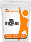 BulkSupplements Zinc Gluconate poudre — Versement précis pour dosage cohérent.