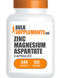 Bulksupplements Zinc Magnesium Aspartate - bouteille sans gluten, facile à intégrer dans votre routine.
