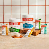 Barres Bulletproof Protein Crisp emballage 12 barres, snack pratique à emporter.