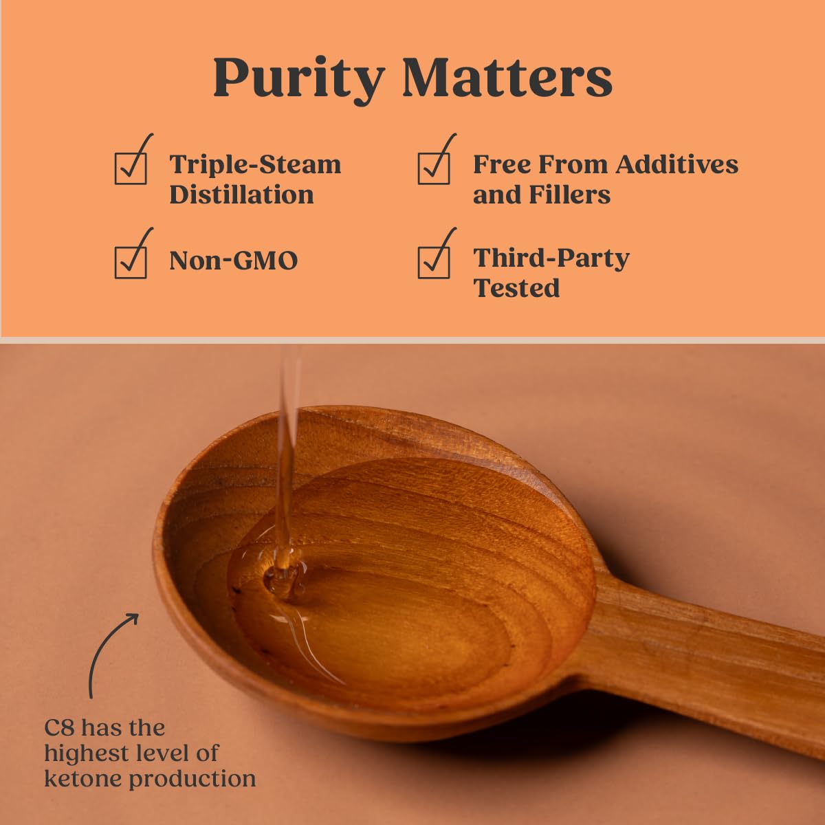 Bulletproof Brain Octane C8 MCT Oil, extrait pur issu de coco.