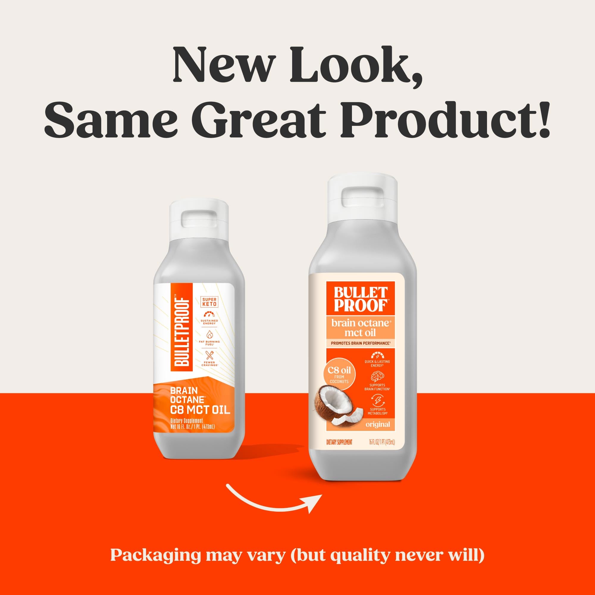 Bulletproof Brain Octane C8 MCT Oil, versement, soutien rapide du cerveau et du corps.