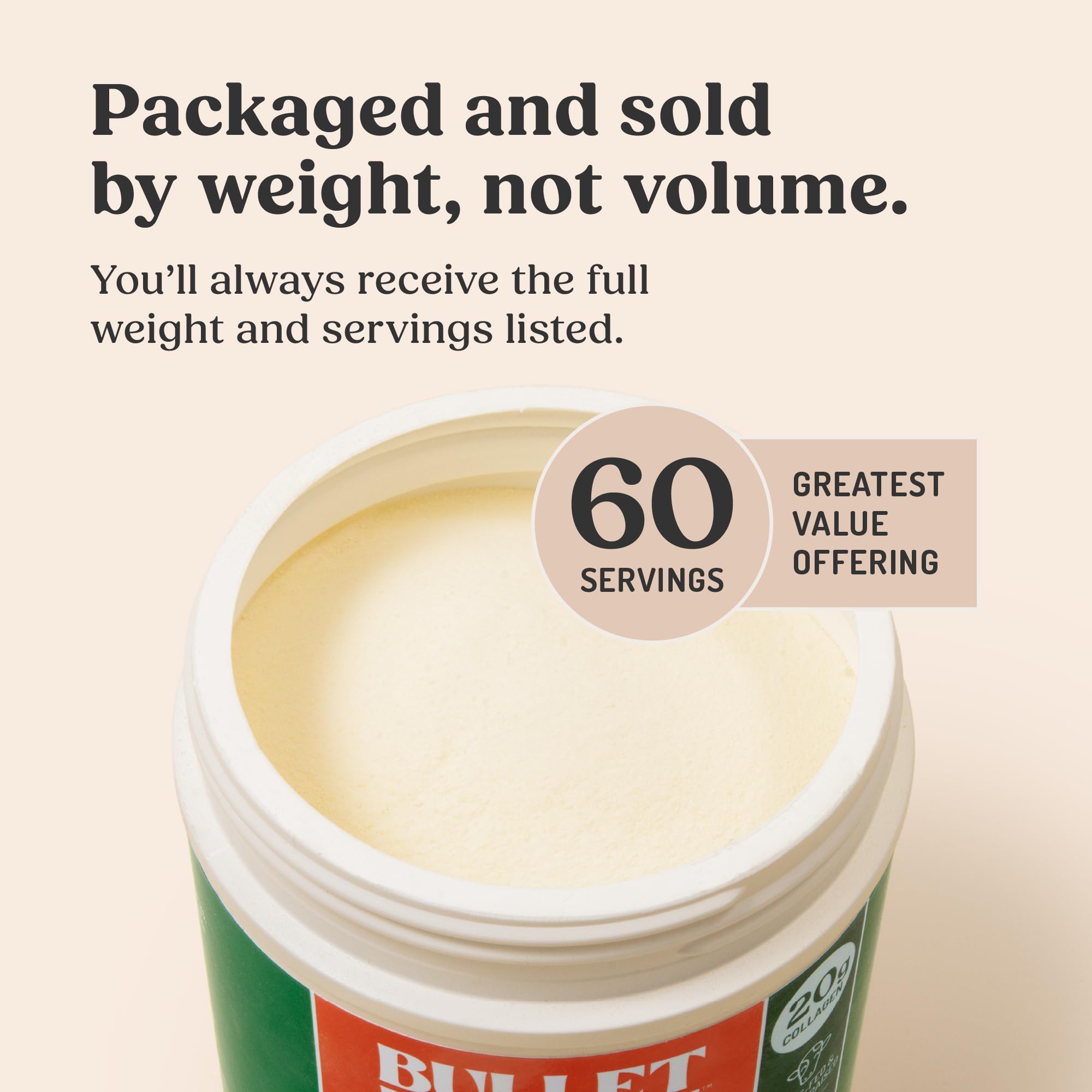 Bulletproof Collagen Peptides contient trois acides aminés, pour enrichir l'apport protéique du quotidien.