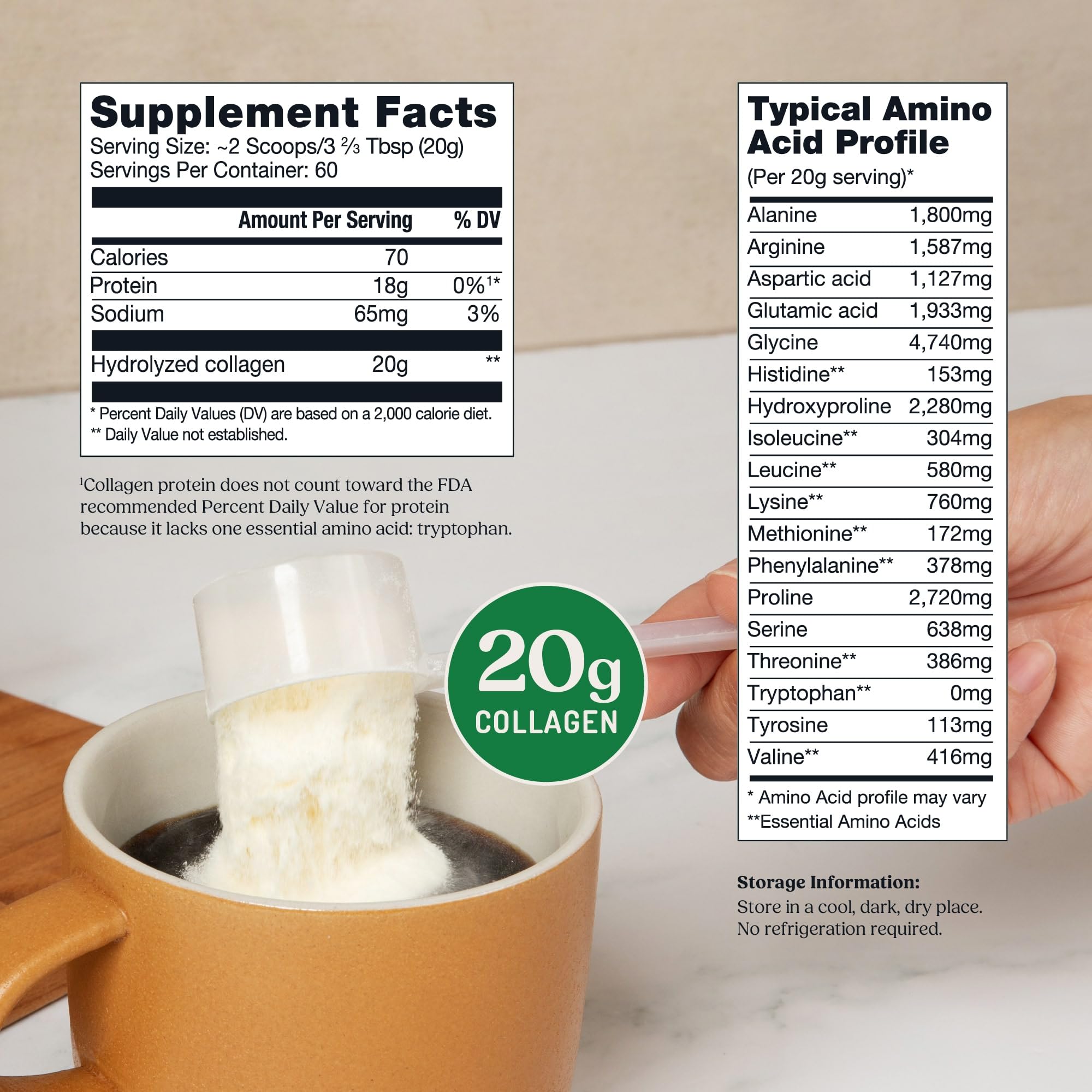 Bulletproof Collagen Peptides type I et III, utiles pour l'apport protéique quotidien.