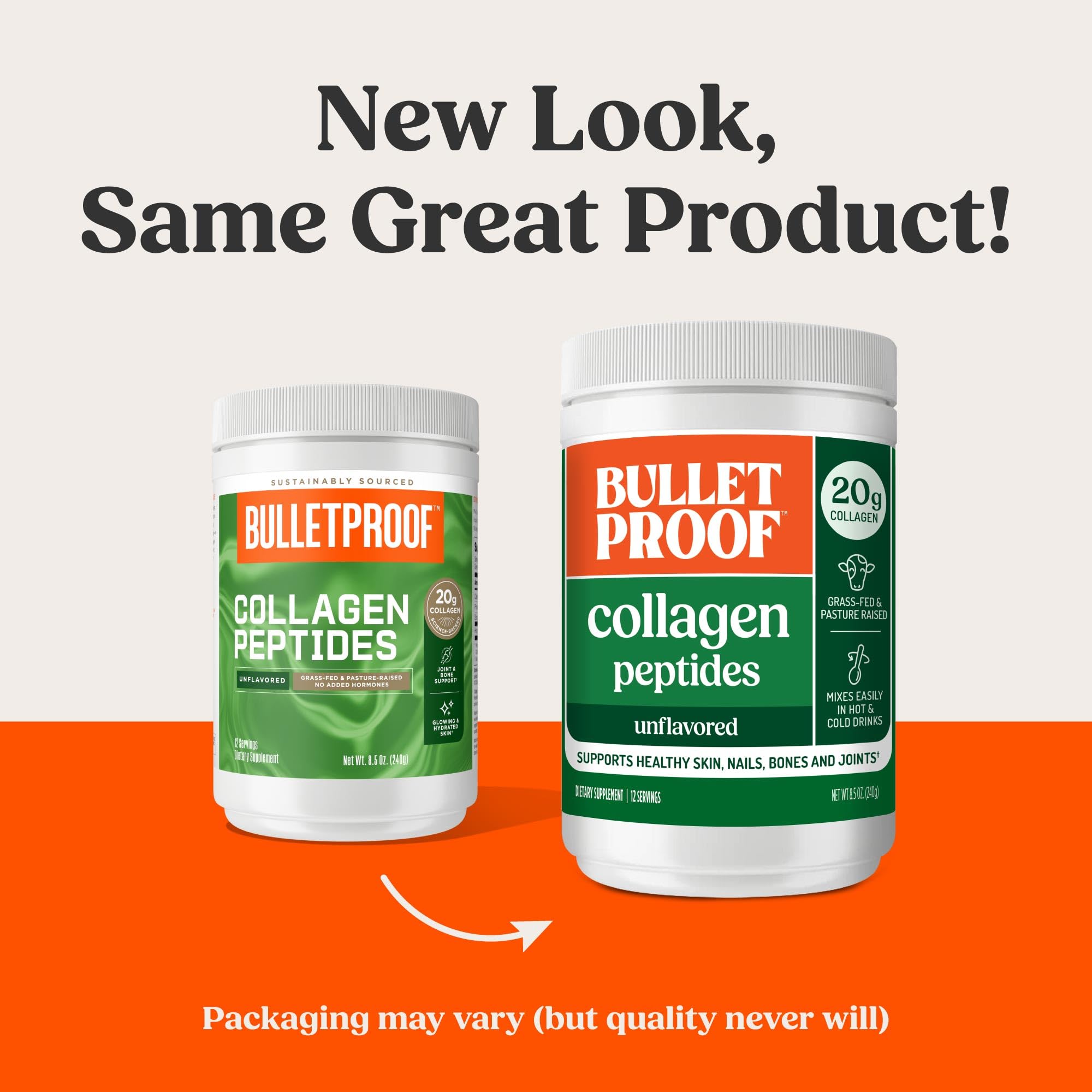 Bulletproof Collagen Poudre Sans Goût prête à être ajoutée à vos boissons quotidiennes.