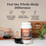 Poudre Bulletproof Collagene Peptides MCT mesurée avec un shaker.