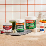 Bulletproof Greens: étiquette indique nutriments essentiels sans sucre ajouté