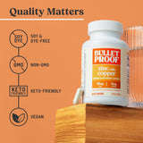 Capsules prêtes à l'emploi, Bulletproof Zinc avec Cuivre pour routine quotidienne.