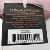 Bougie Bungalow Glow Pikake Lei Coco, parfait pour rituel detente du soir.