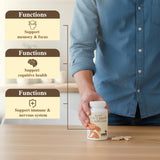 Capsules Bunkell Crinière de Lion visibles, dosage pratique et facile à avaler.