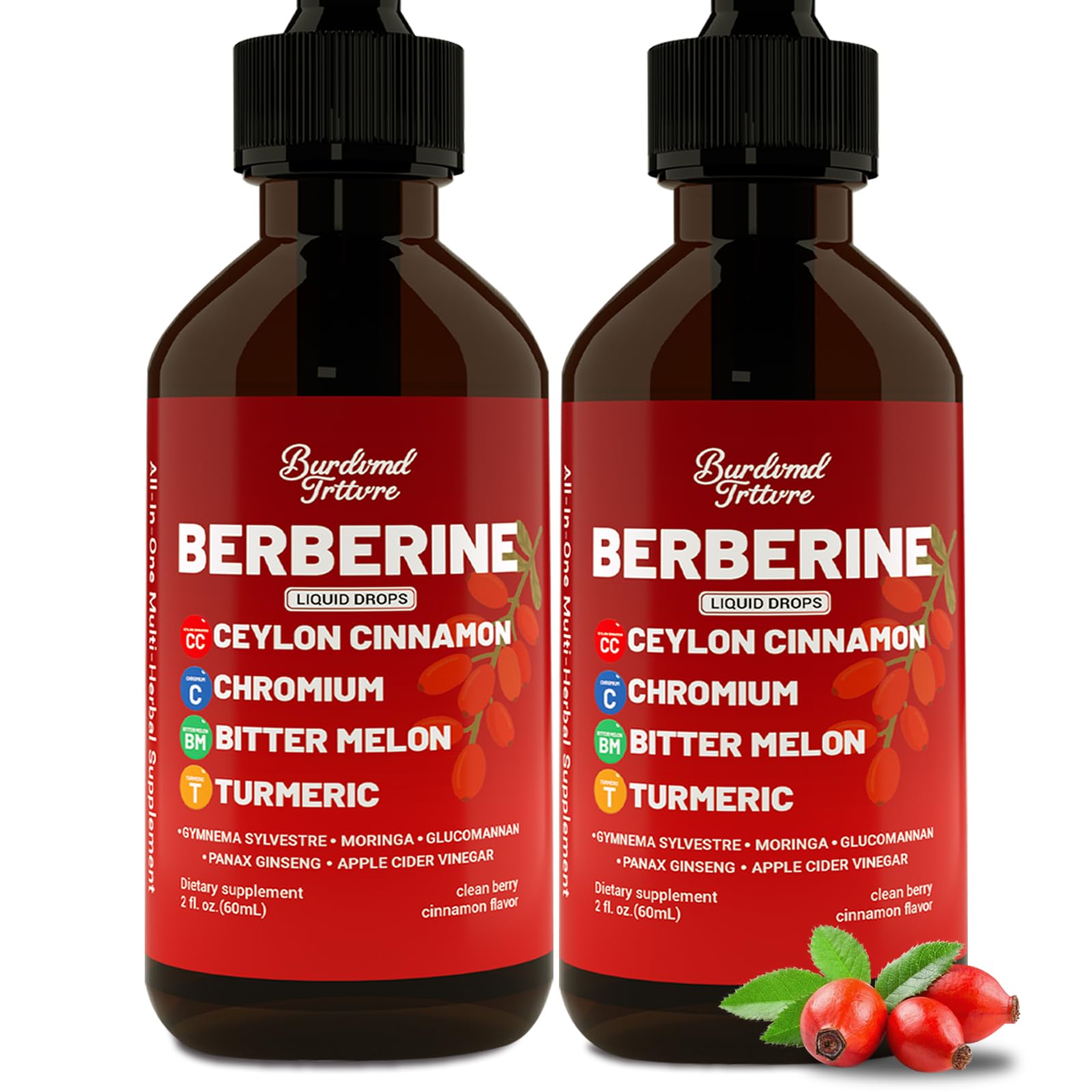 Burdvmd Trttvre bouteille-gouttes Berberine Cannelle Ceylon pour soutien immunitaire