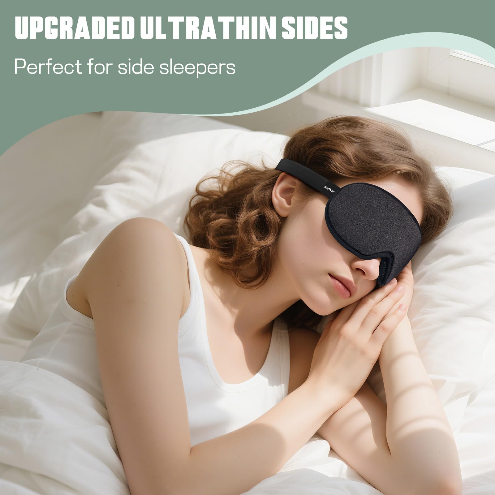 Burfocus masque confort nuageux en mousse mémoire respirante pour nuits calmes