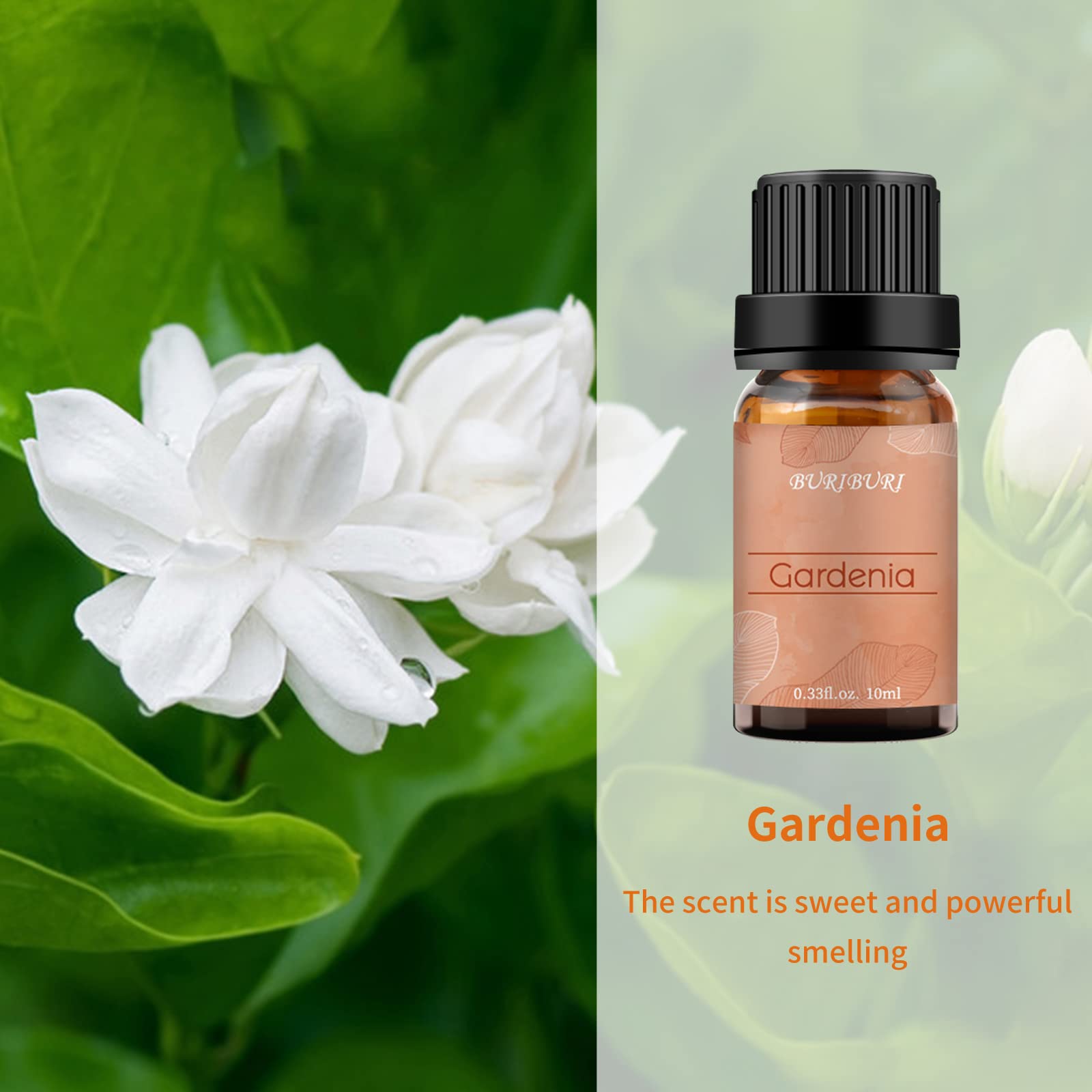 BURIBURI bouteille ambrée 10 ml – huile essentielle chèvrefeuille pour diffusion prolongée.