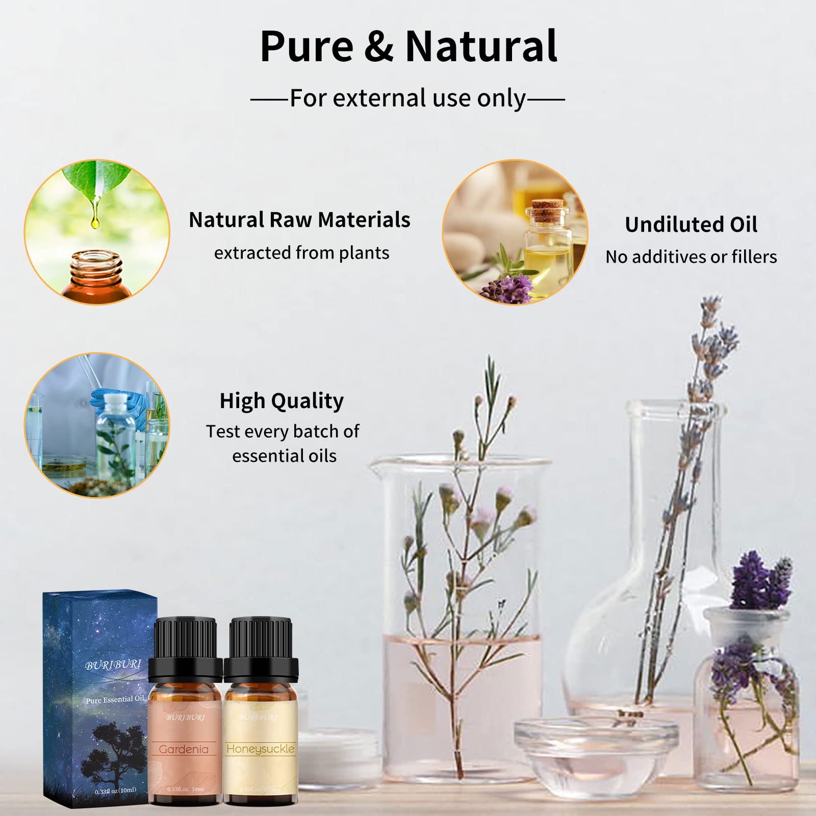 BURIBURI coffret cadeau huile essentielle 10 ml – présentation élégante pour offrir.