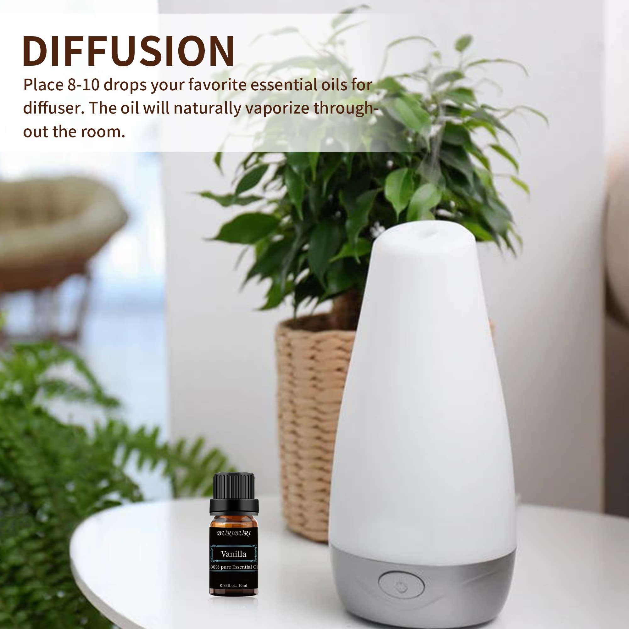 Coffret BURIBURI d'huiles essentielles, parfait pour créer une ambiance zen.