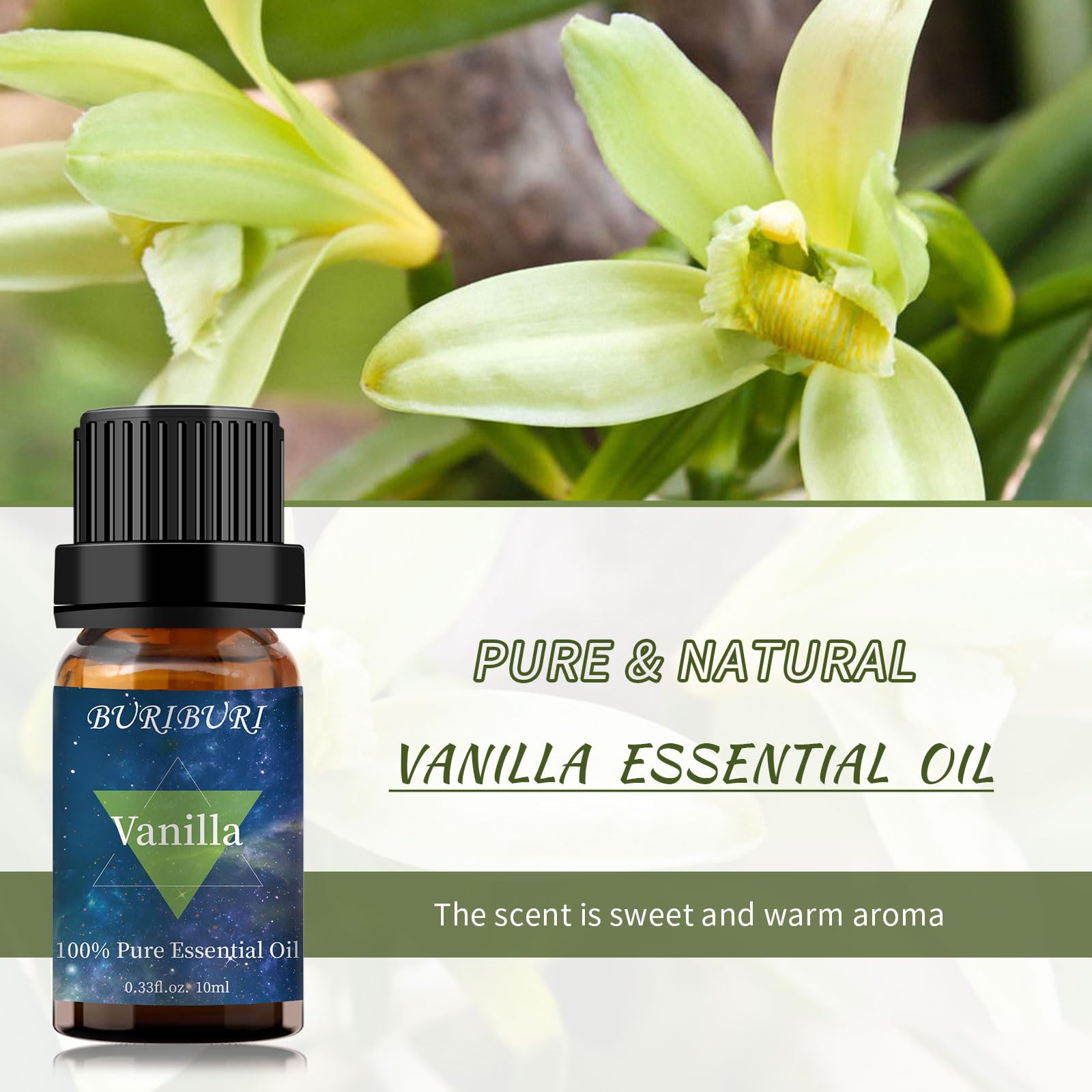 BURIBURI huile jasmin – bouteille ambrée, parfum riche pour diffusion aromatique