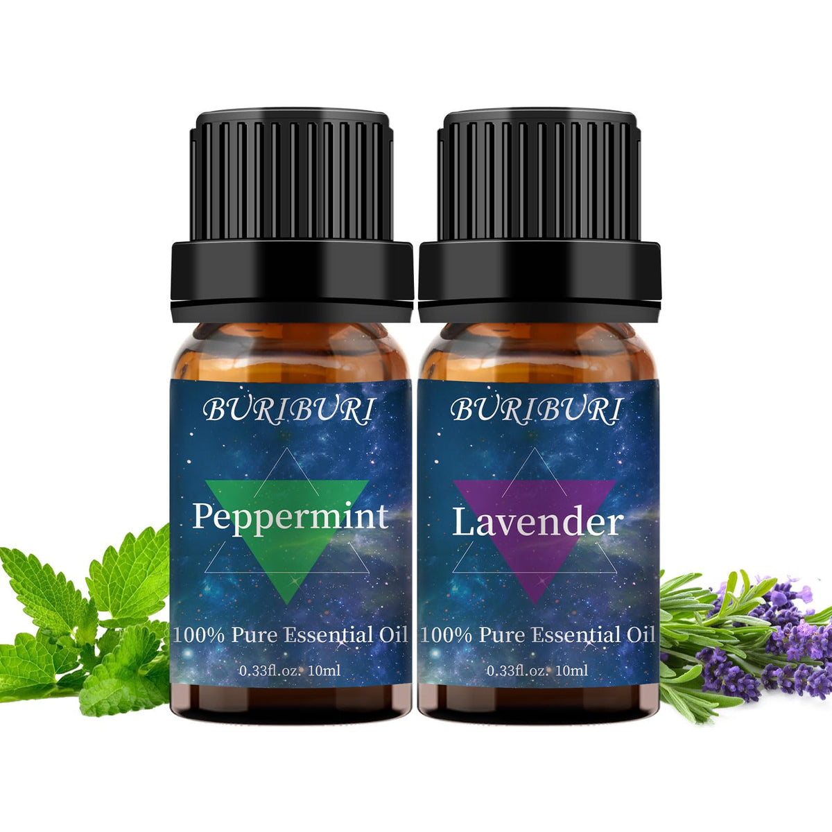 BURIBURI Lavande – bouteille d'huile essentielle, arôme apaisant idéal pour la respiration.