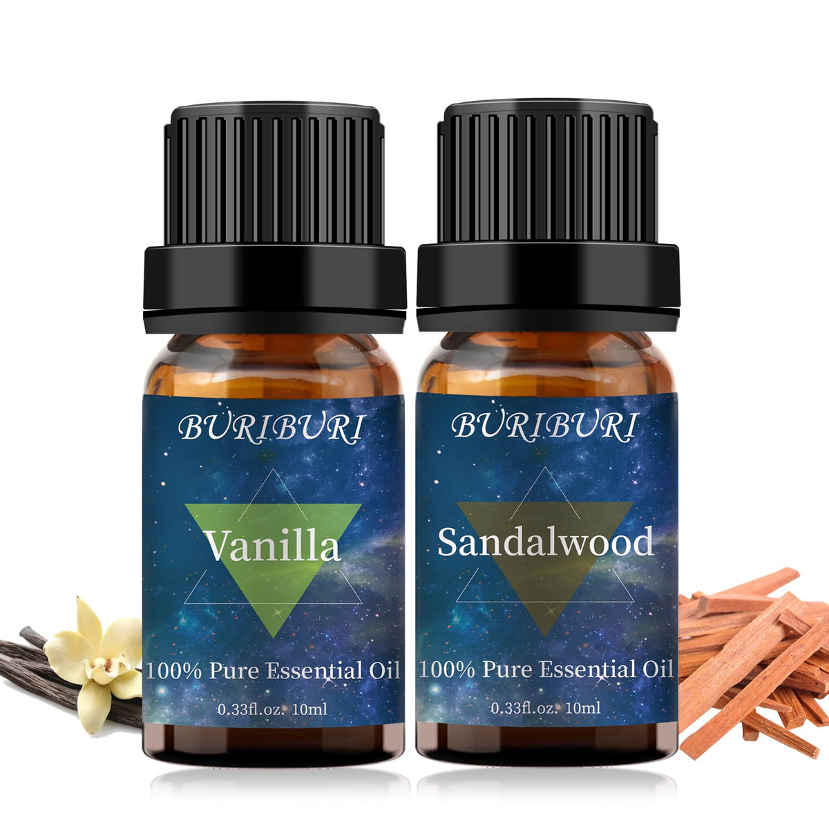 BURIBURI Vanille huile, flacon ambré au parfum doux pour l'aromathérapie