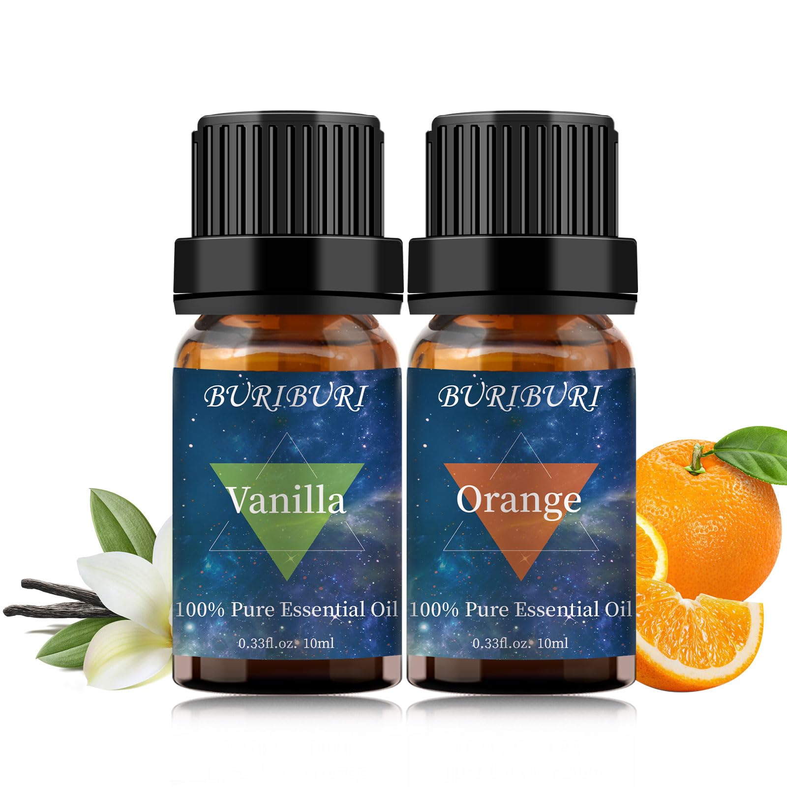 Buriburi huile vanille en bouteille ambrée, parfum doux et réconfortant pour aromathérapie