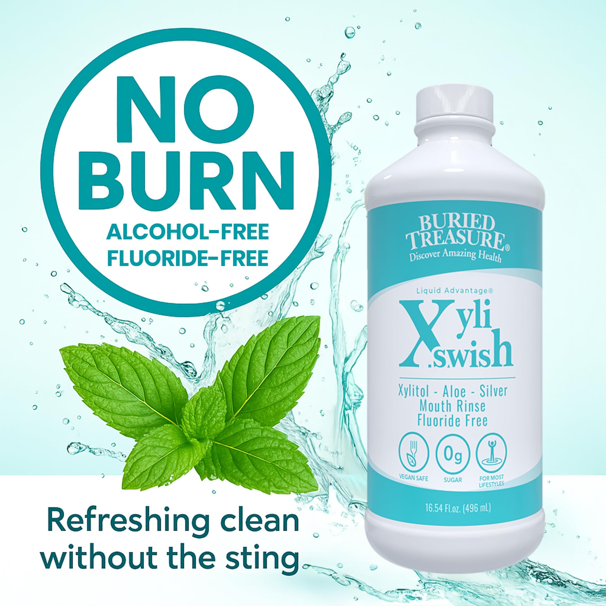Xyli Swish: pompe pratique pour doser le bain de bouche.