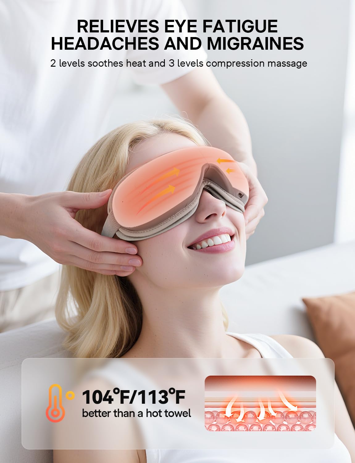 Masseur Burrki yeux avec chauffage à deux niveaux.