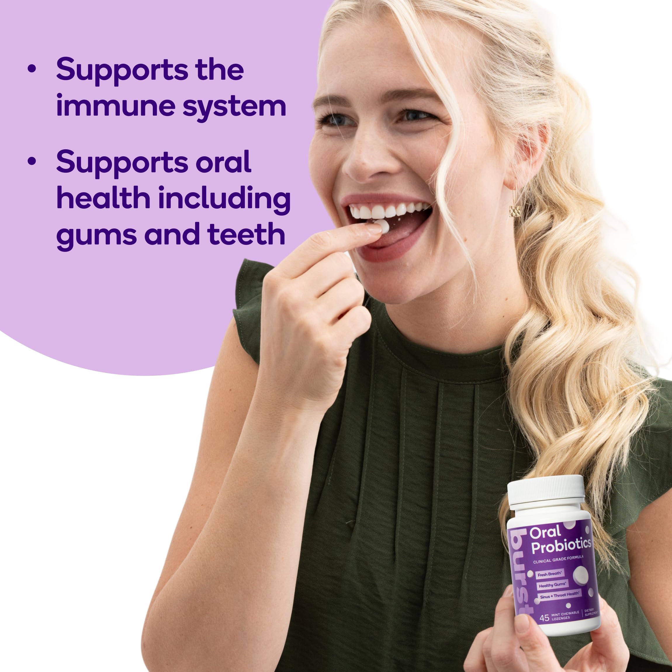 Burst BLIS K12 M18 équilibre buccal: soutient le microbiome buccal