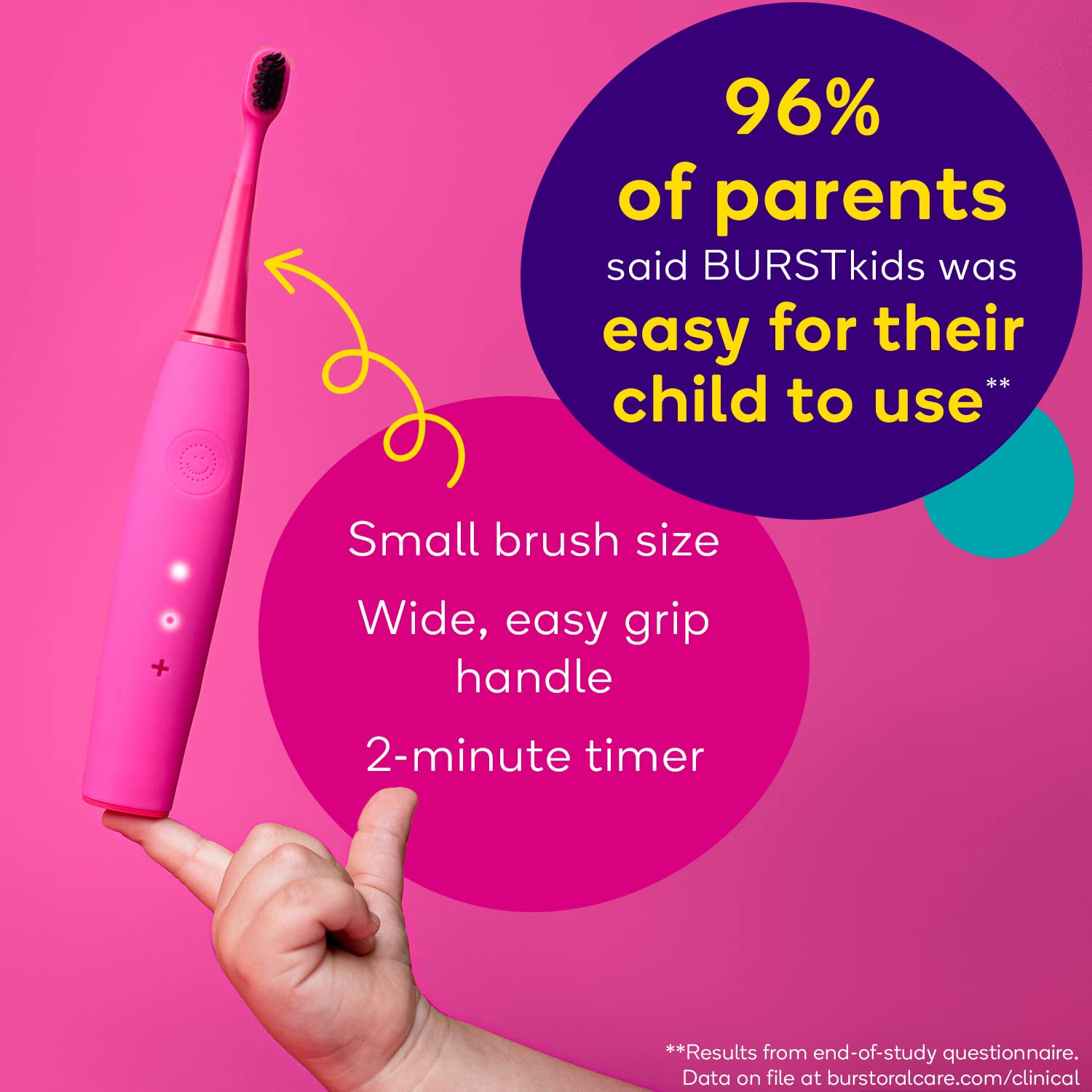Burst brosse-dents enfants bleu, moteur puissant pour une efficacité quotidienne.