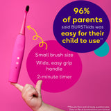 Burst brosse-dents enfants bleu, moteur puissant pour une efficacité quotidienne.